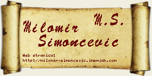 Milomir Simončević vizit kartica